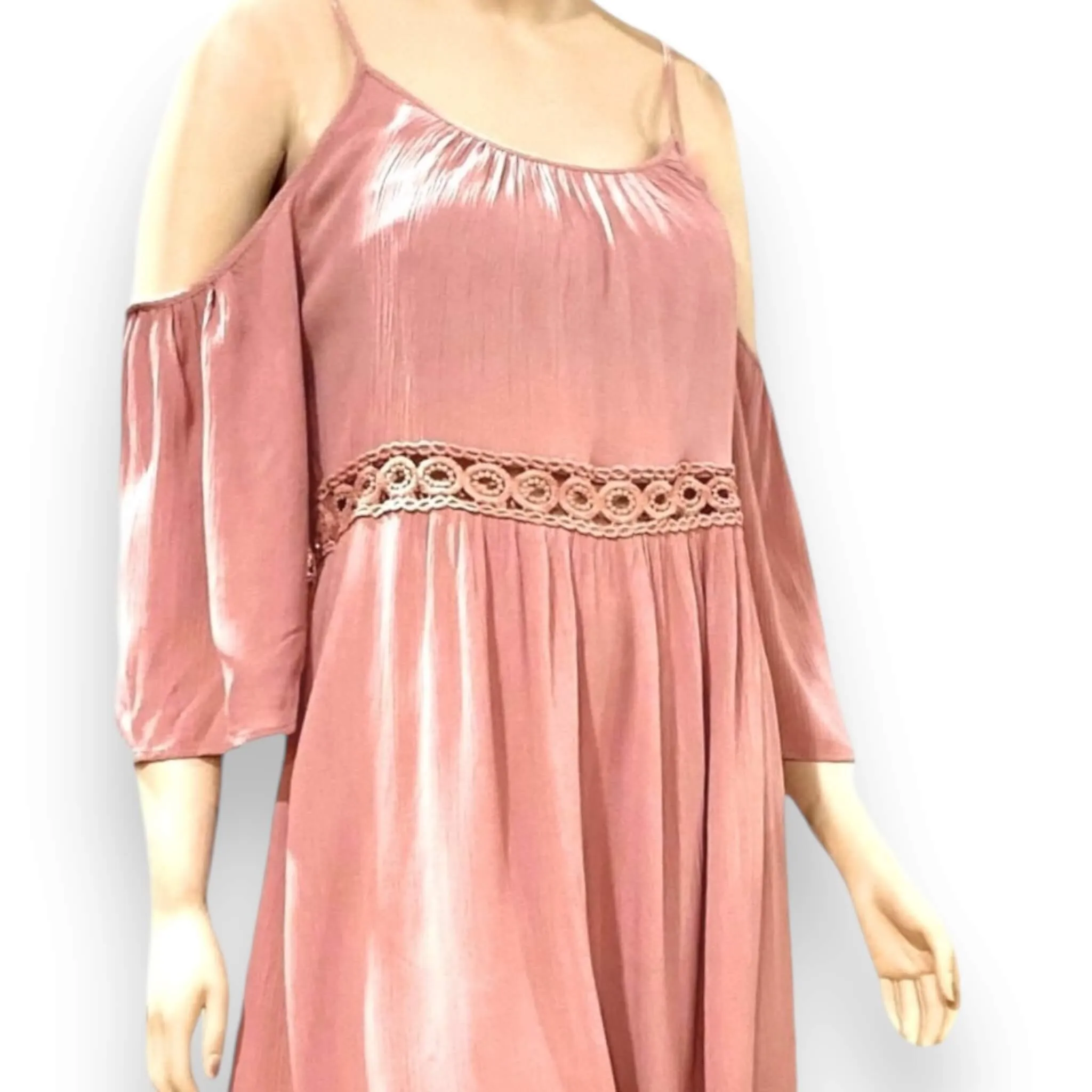 Pink Cold Shoulder Princess Dress