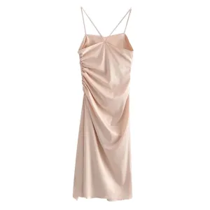 PLEATED MIDI DRESS