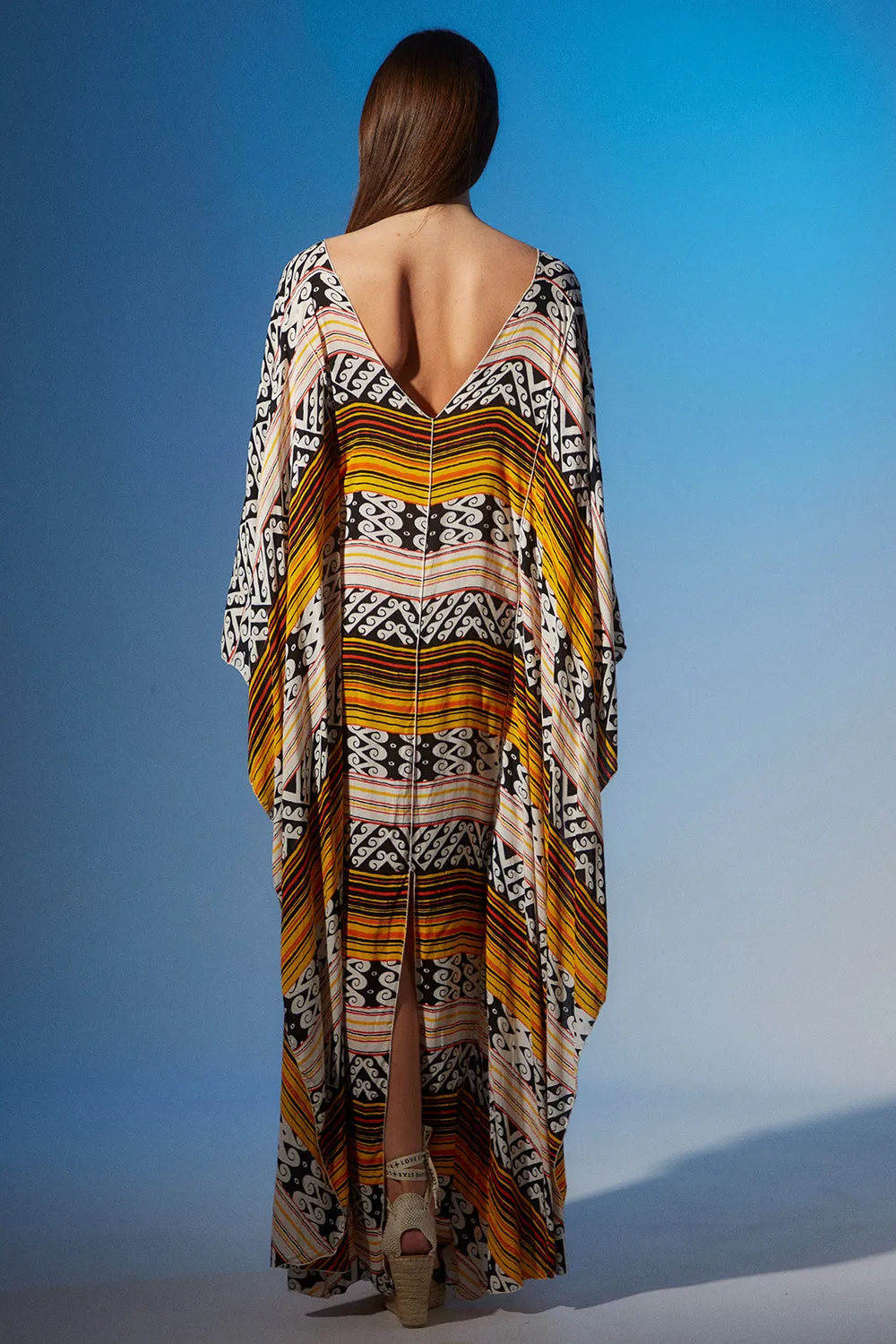 Printed rayon paris paneled kaft