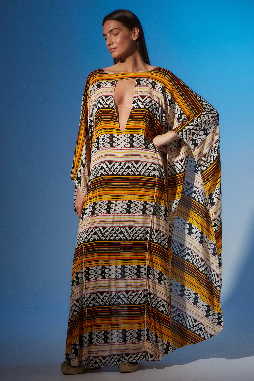 Printed rayon paris paneled kaft