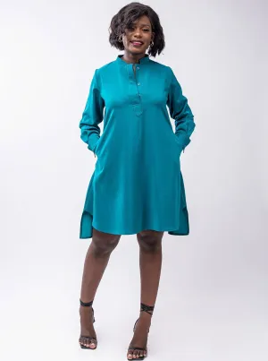 Salok Mani Shift Dress -Teal