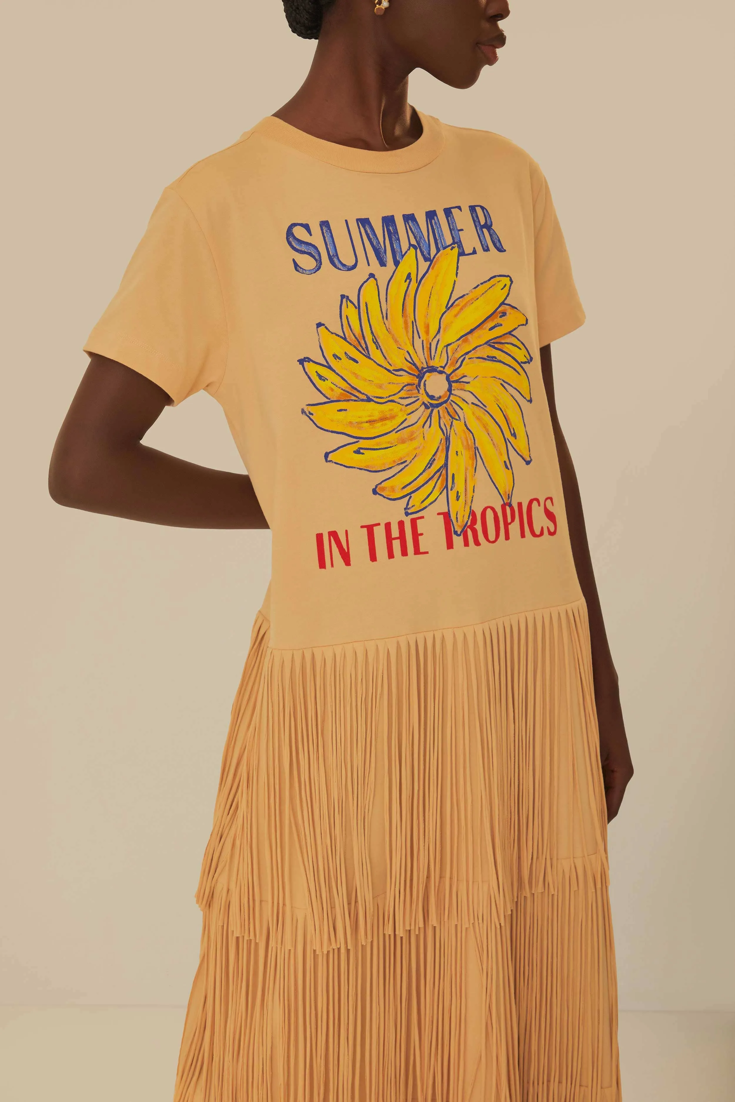 Sand Summer In The Tropics Organic Cotton Fringe Dress