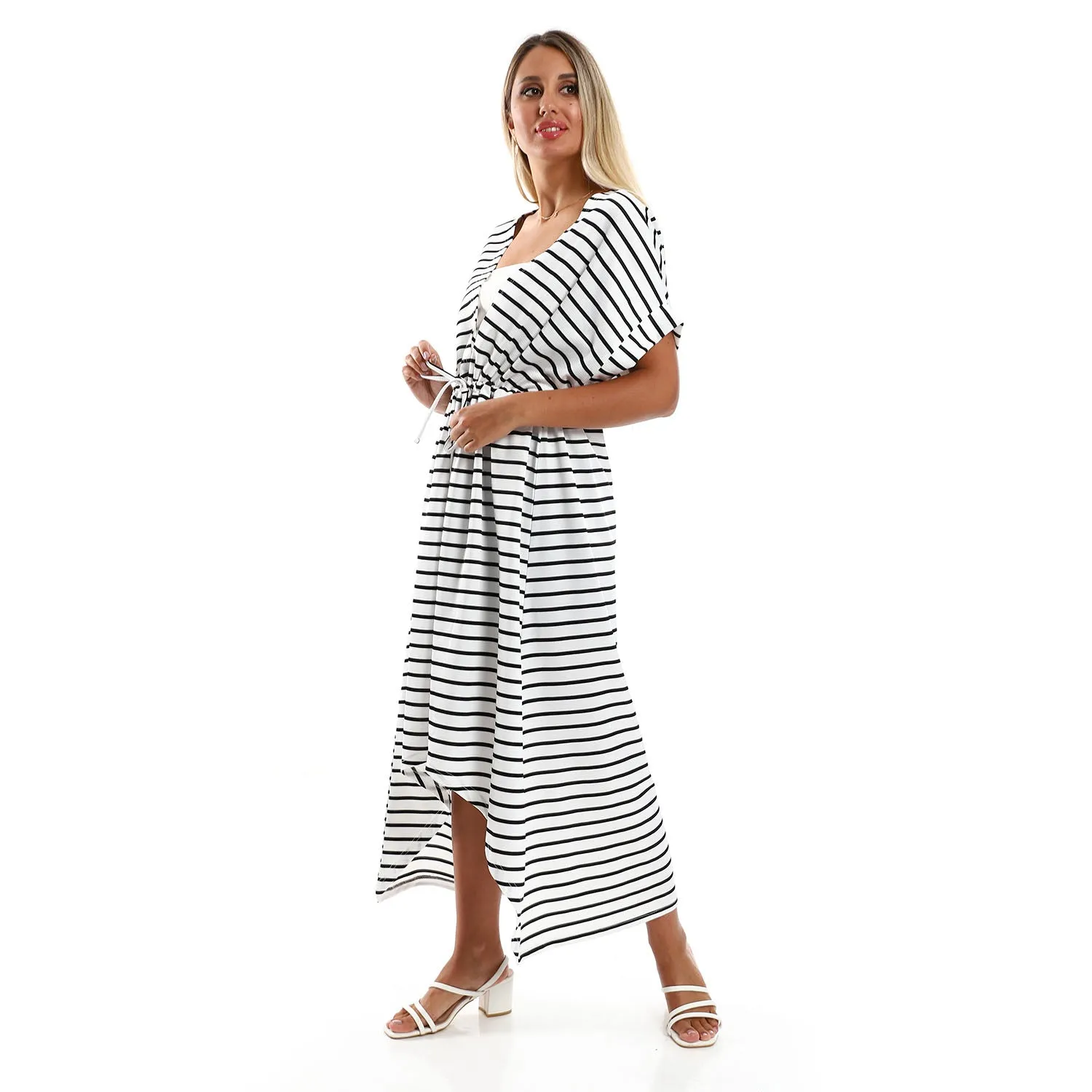 Short Sleeves Striped Dress - Kady