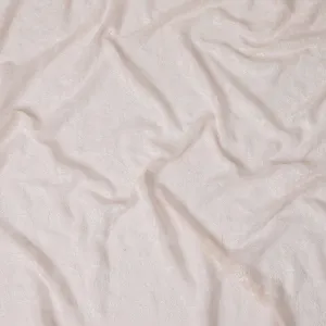 Soft Pink Floral Embroidered Georgette Fabric - 110 cm Width, Delicate & Sophisticated, Ideal for Apparel-D19149