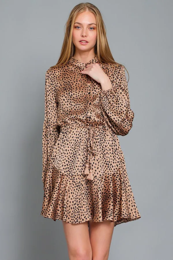 Tie Front LS Mini Dress