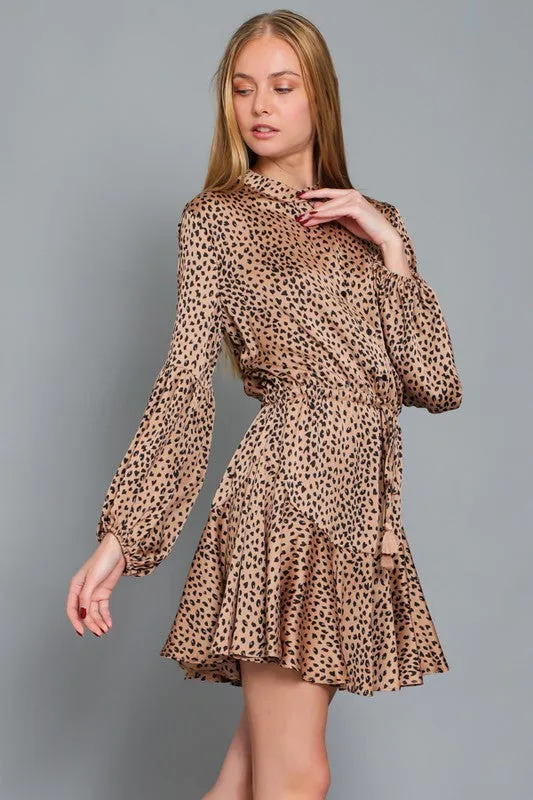 Tie Front LS Mini Dress