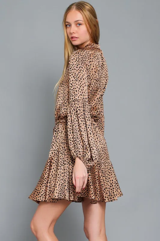 Tie Front LS Mini Dress