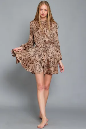 Tie Front LS Mini Dress