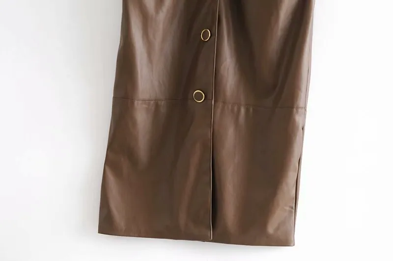 VEGAN LEATHER MIDI DRESS WITH BELT