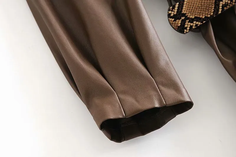 VEGAN LEATHER MIDI DRESS WITH BELT