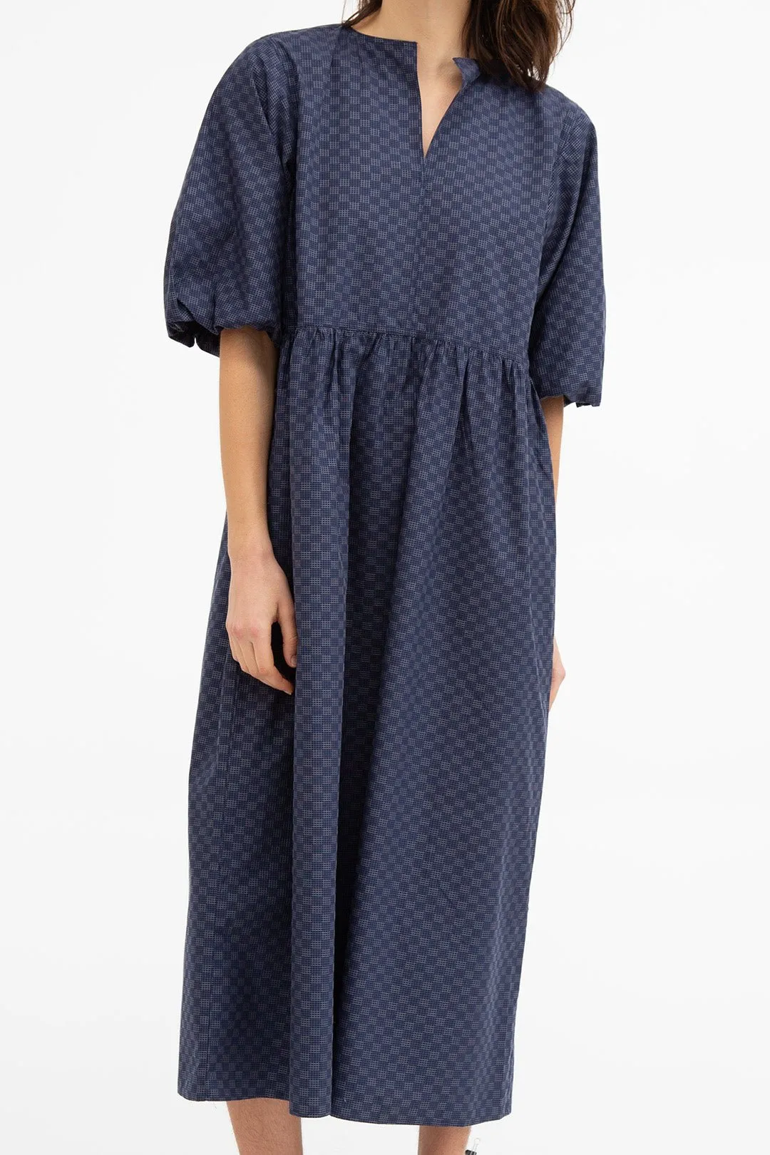 VOLUME SLEEVE ODESSA DRESS IN ITALIAN COTTON POPLIN
