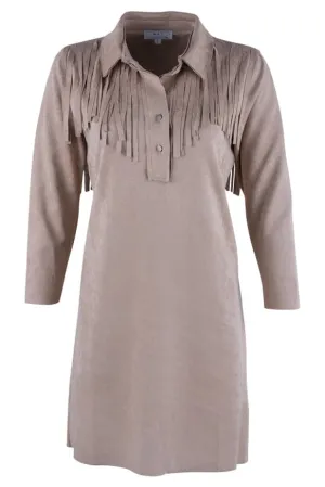 W.A.Y. Camel Collared Fringe Tunic