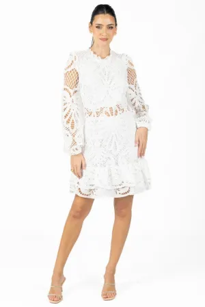 White Miranda Black Lace Mini Dress Sale Price