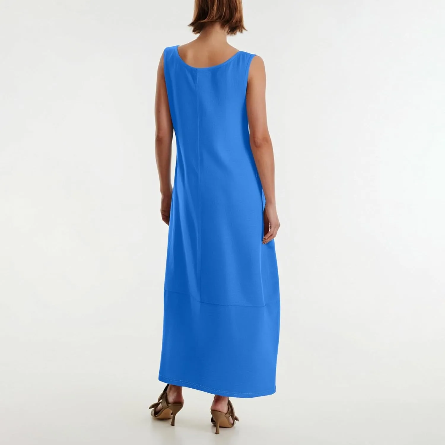 Women's Casual Maxi Sundress 2025 Summer Beach Long Dress Scoop Neck Sleeveless Loose Comfy Tank Dresses