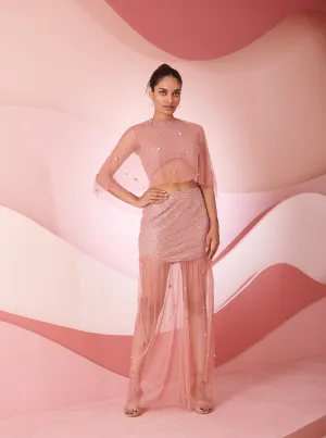 Yana Mauve Pink Shimmer Coord Set